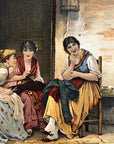 1887 "The Gossips" Chromolithograph Print | Magazine Illustration