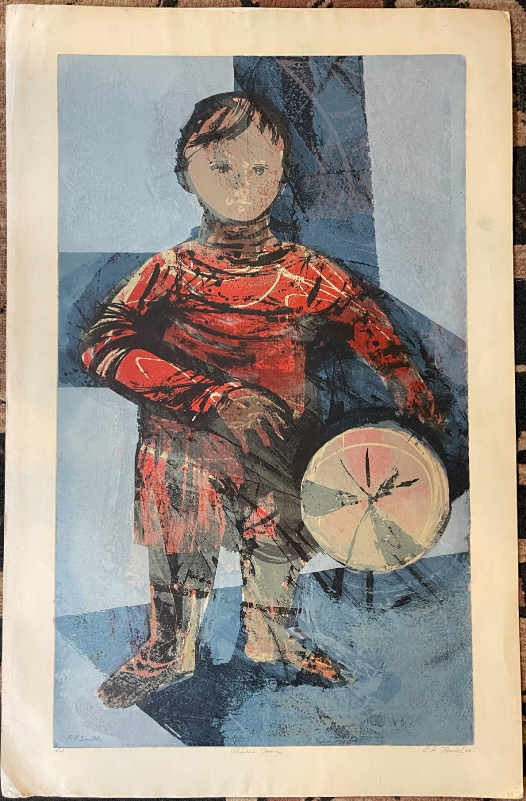 1963 CHILD&#39;S GAME Robert Alan Smith ORIGINAL Artist Signed Serigraph Limited Ed