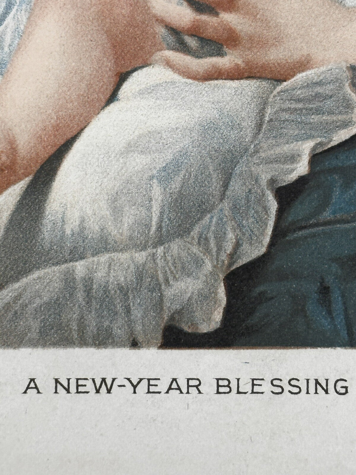 1888 &quot;A New|Year Blessing&quot; Chromolithograph Print | Magazine Illustration