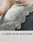 1888 "A New|Year Blessing" Chromolithograph Print | Magazine Illustration