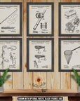 Fishing Patent Print Set of 6 - Retro Fishing Posters at Adirondack Retro