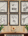 Fishing Patent Print Set of 6 - Vintage Fishing Posters at Adirondack Retro