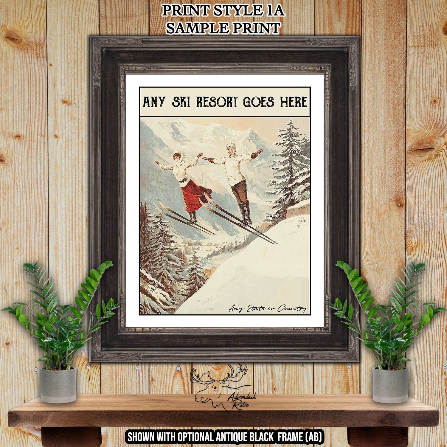 Klosters Switzerland Retro Ski Resort Art Print