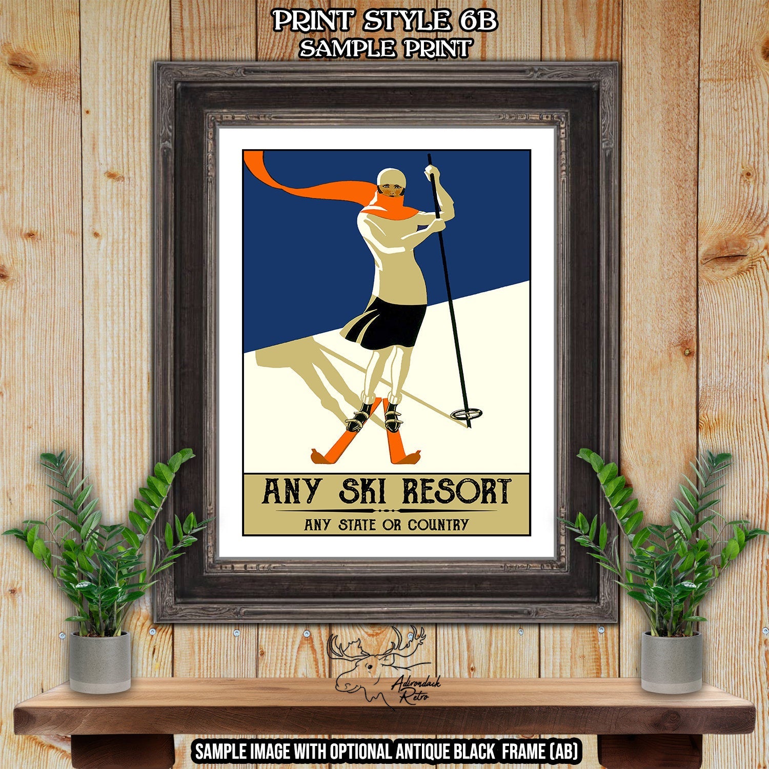 Garmisch Germany Retro Ski Resort Art Print