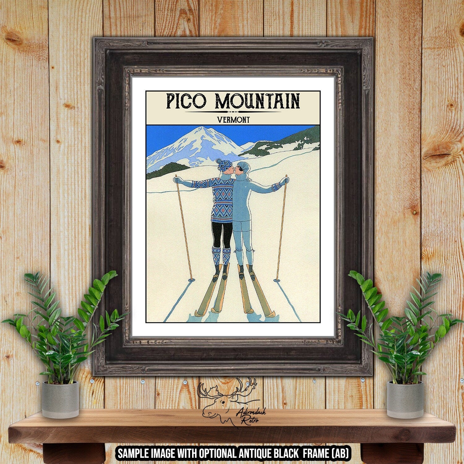 Pico Mountain Vermont Retro Ski Resort Print at Adirondack Retro