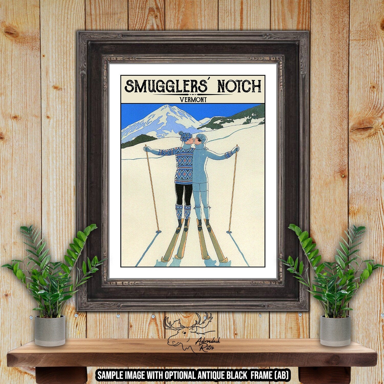 Smugglers&#39; Notch Vermont Retro Ski Resort Print at Adirondack Retro