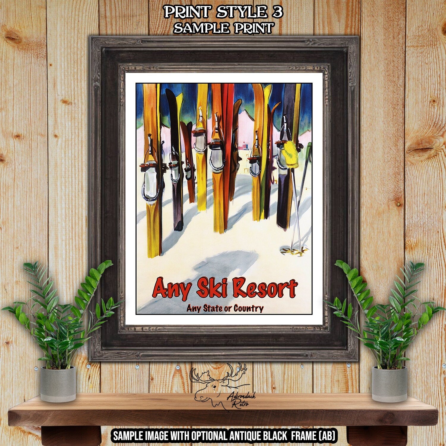 Big White Ski Resort Print - Retro Canada Ski Resort Poster