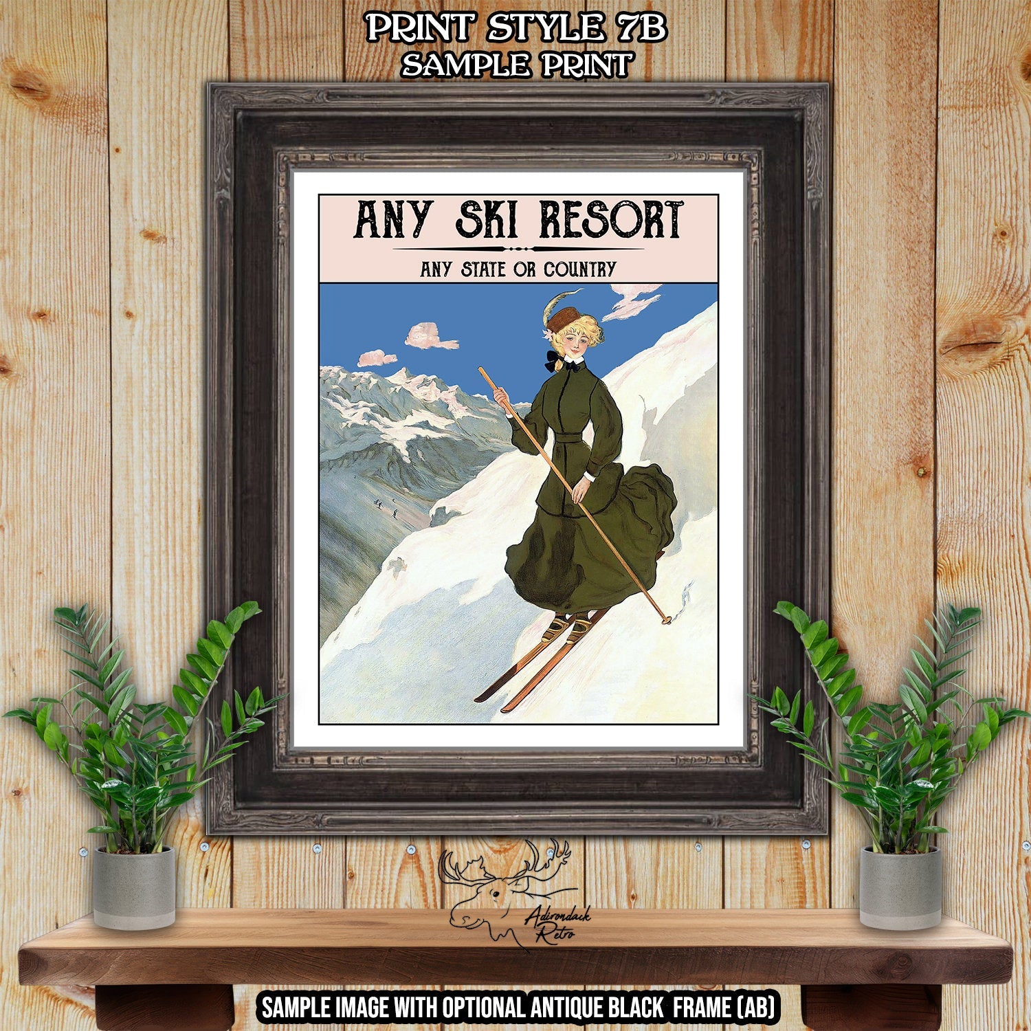 Bromley Mountain Vermont Retro Ski Resort Print