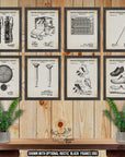 Golf Patent Print Set of 8 - Rustic Golf Posters - Golf Inventions atAdirondack Retro