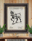 1888 Horse Hitching Strap Patent Print - Vintage Equestrian Blueprint Art at Adirondack Retro