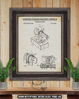 1985 Mechanical Bull Patent Print - Rodeo Wall Decor - Rodeo Cowboy Poster Art at Adirondack Retro