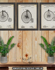 Penny Farthing Bicycle Set of 3 Patent Prints - Retro High Wheel Bicycle Posters at Adirondack Retro