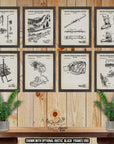 Snow Skiing Patent Print Set of 8 - Skiing Poster Set at Adirondack Retro