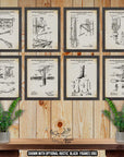 Lineman Patent Print Set of 8