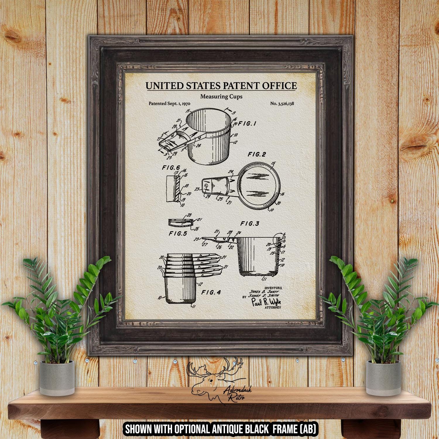 Measuring Cups Patent Print - Kitchen Utensil Illustration - 1970 Kitchen Invention at Adirondack Retro