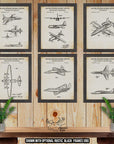 Military Airplane Patent Print Set of 6