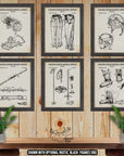 Snow Skiing Patent Print Set of 6 - Rustic Skiing Posters at Adirondack Retro