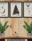 Christmas Patent Print Set of 3 - Rustic Holiday Wall Art at Adirondack Retro