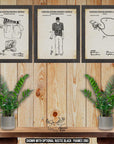 Football Referee Patent Print Set of 3 - Rustic Football Drawings - Football Inventions at Adirondack Retro