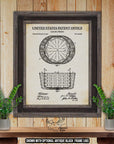 Laundry Basket Patent Print - 1901 Laundry Invention at Adirondack Retro