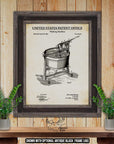 Washing Machine Patent Print - 1887 Laundry Invention at Adirondack Retro