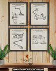 Aerial Bucket Truck Patent Print Set of 4 - Retro Lineman Poster Set - Lineman Inventions at Adirondack Retro