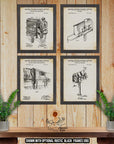 Mailbox Patent Print Set of 4 - Rural Mailbox Posters at Adirondack Retro