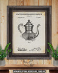 Coffee Pot Patent Print - Kitchen Appliance Wall Art - 1912 Coffee Invention at Adirondack Retro