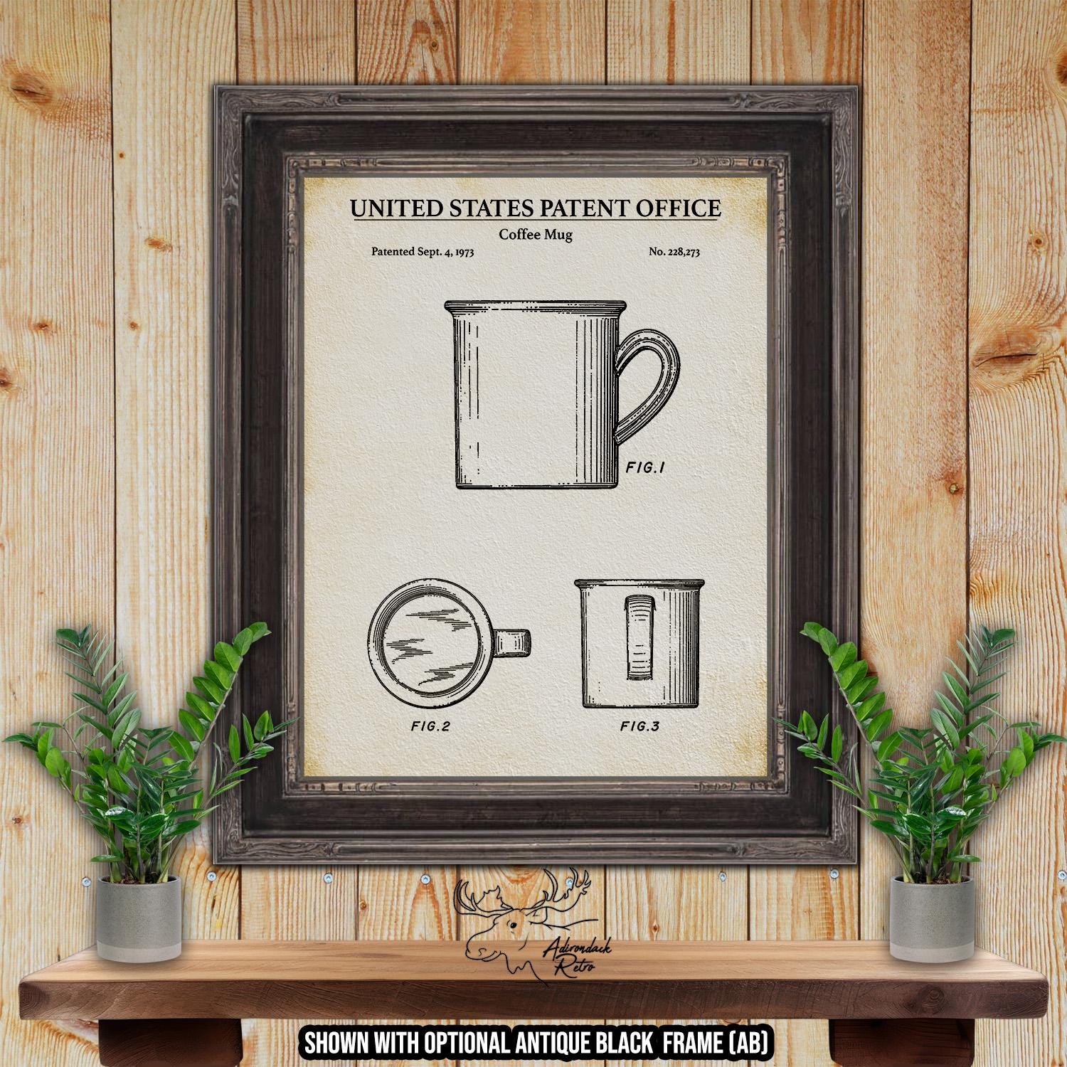 Coffee Mug Patent Print - 1973 Coffee Cup Illustration at Adirondack Retro