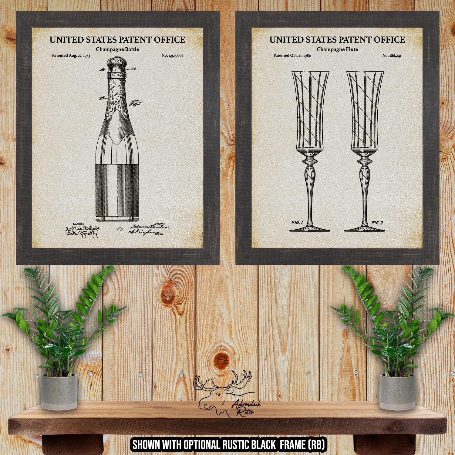 Champagne Patent Print Set of 2 - Vintage Champagne Posters at Adirondack Retro