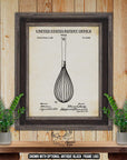 Whisk Patent Print - Culinary Poster - 1896 Kitchen Utensil Invention at Adirondack Retro