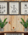 Robot Patent Print Set of 3 - Retro Robot Posters - Toy Robot Inventions at Adirondack Retro