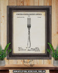 Fork Patent Print - Silverware Poster - Kitchen Utensil Invention at Adirondack Retro