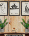 Christmas Patent Print Set of 3 - Retro Holiday Wall Art - Christmas Decorations at Adirondack Retro