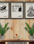 Christmas Patent Print Set of 3 - Vintage Holiday Art - Christmas Decorations at Adirondack Retro