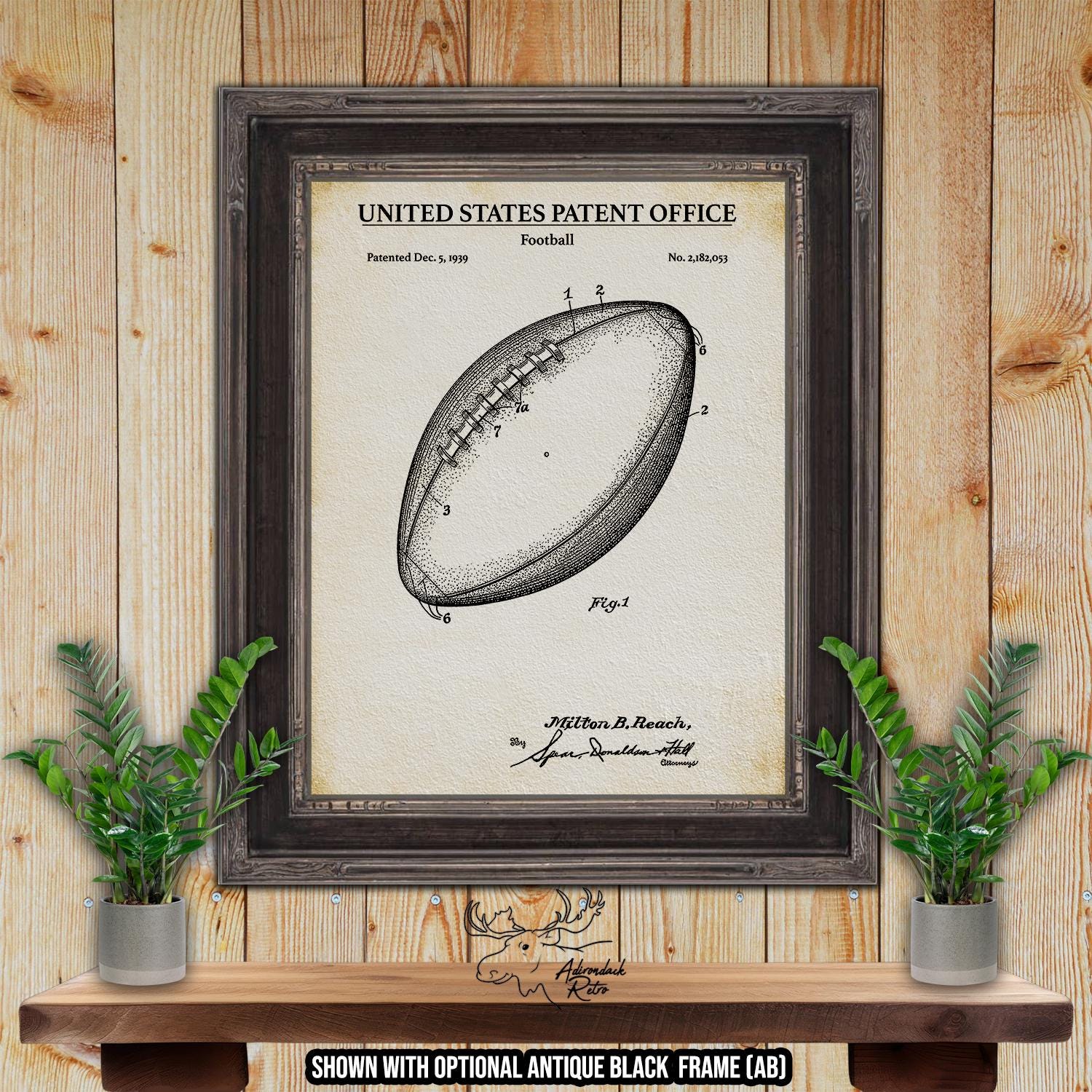 Football Kicker Patent Print Set of 3