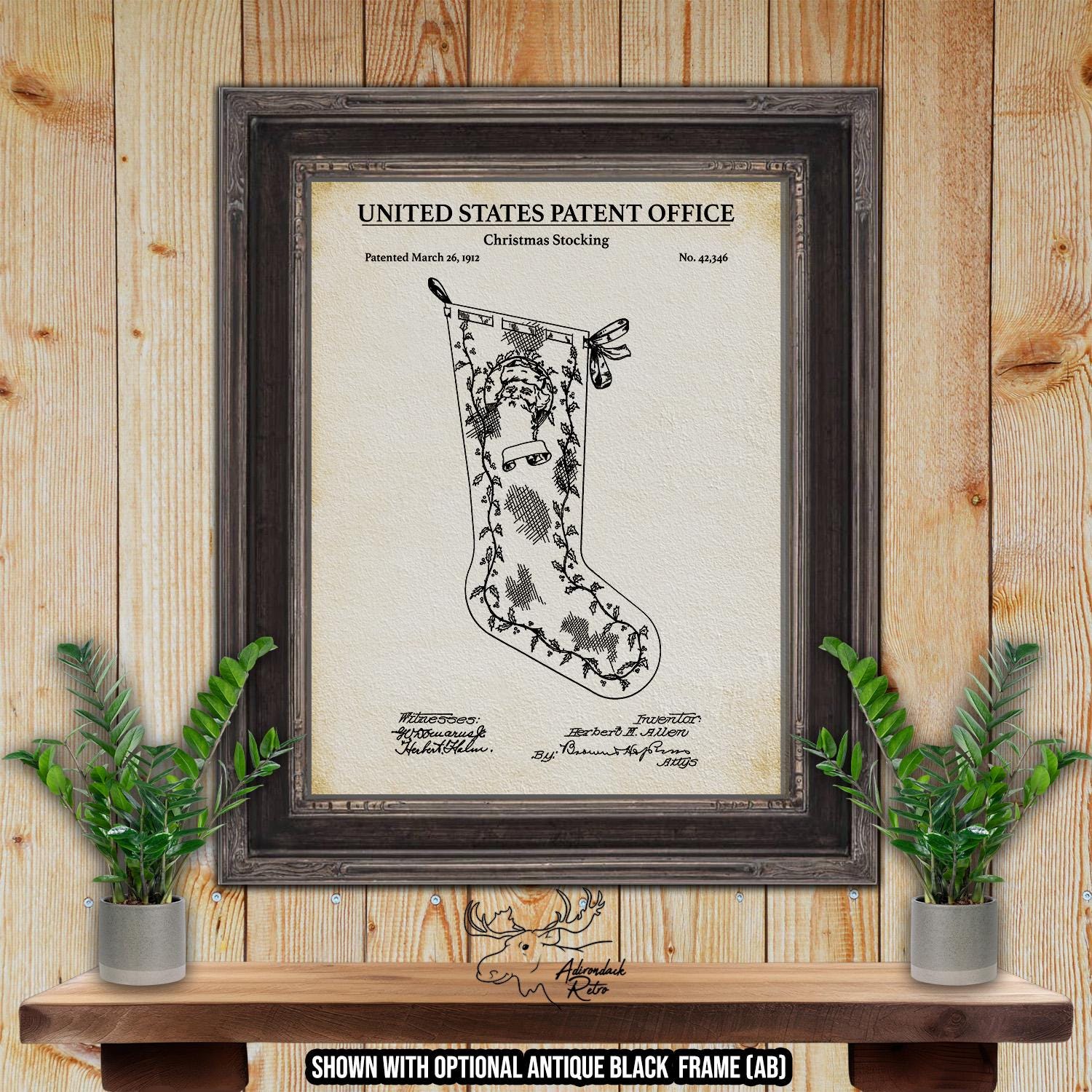 Christmas Patent Print Set of 5