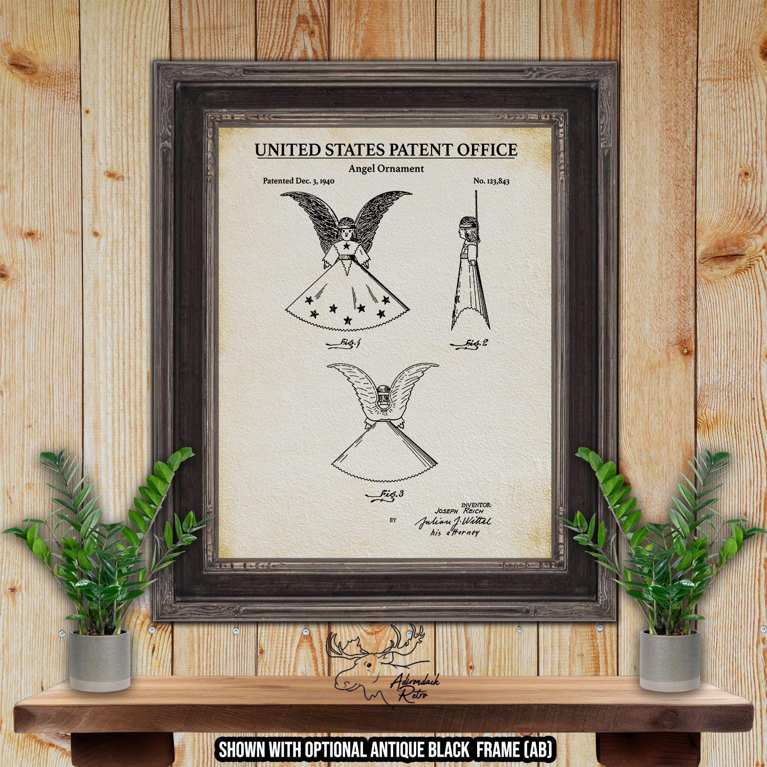 Christmas Patent Print Set of 3