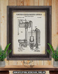 Water Closet Cistern Patent Print - Vintage Toilet Poster - 1898 Bathroom Invention at Adirondack Retro