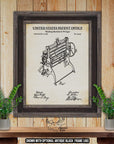 Washing Machine and Wringer Patent Print - 1876 Laundry Invention at Adirondack Retro