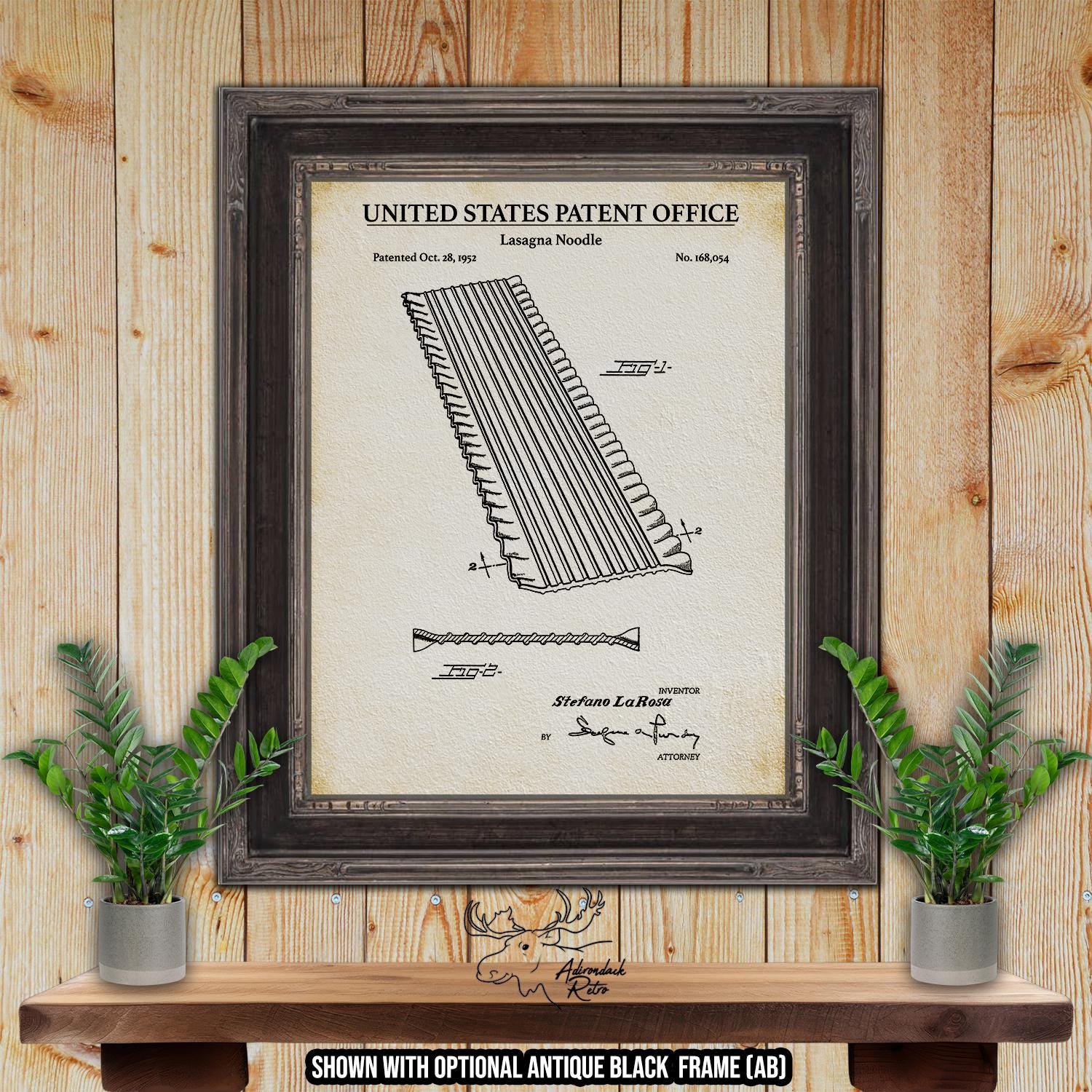 Lasagna Noodle Patent Print - 1952 Food Invention at Adirondack Retro