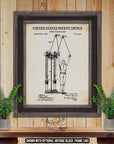 Home Fitness Gym Patent Print - Home Gym Poster - 1887 Exercise Equipment Invention at Adirondack Retro