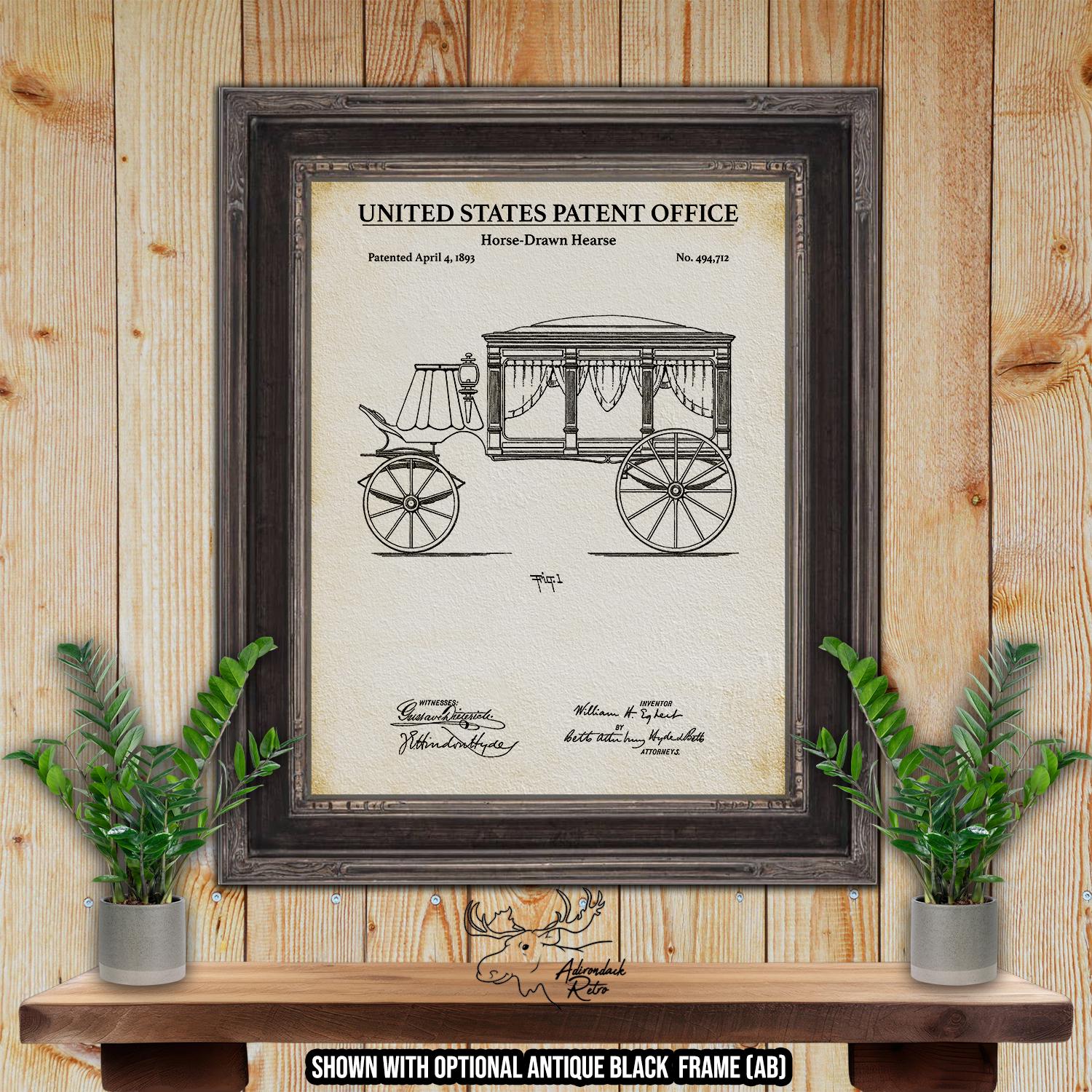 Funeral Car Patent Print Set of 4