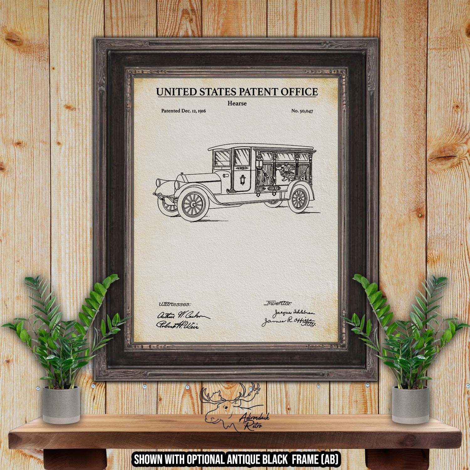 Funeral Car Patent Print Set of 6