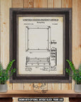 Boxing Ring Patent Print - Home Gym Poster - 1892 Boxing Invention at Adirondack Retro