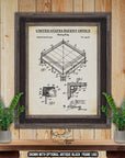 Boxing Ring Patent Print - Home Gym Poster - 1930 Boxing Invention at Adirondack Retro