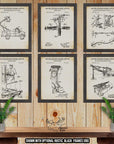 Lineman Patent Print Set of 6 - Retro Lineman Poster Set at Adirondack Retro