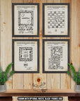 Board Games Patent Print Set of 4 - Retro Board Game Inventions at Adirondack Retro