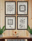 Board Games Patent Print Set of 4 - Vintage Board Game Inventions at Adirondack Retro