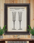 Champagne Patent Print Set of 2